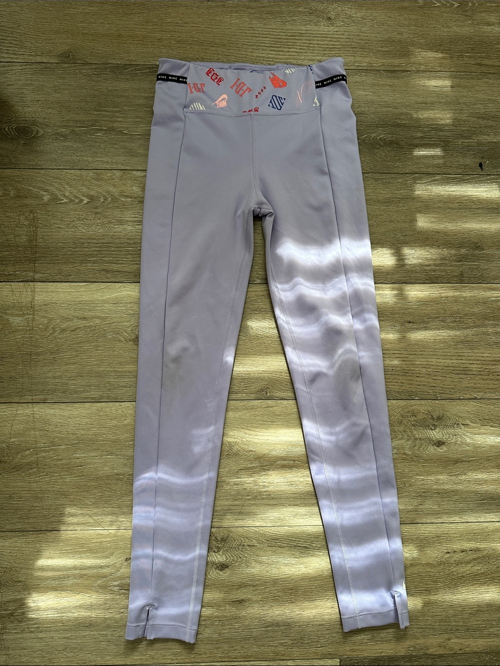 Nike Lavender Girls' Leggings with Printed Waistband